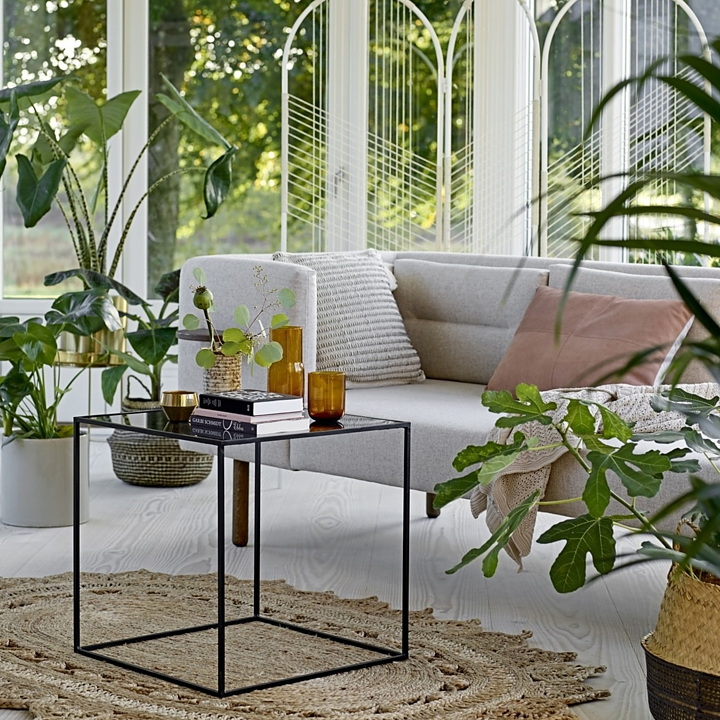 Soffbord CUBE svart glas, Bloomingville Solhem Inredning Soffbord CUBE svart glas, Bloomingville Solhem Inredning